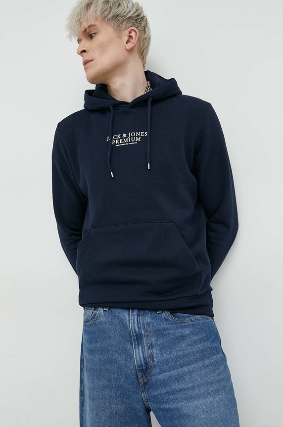 Mikina Premium by Jack&Jones Archie s kapucí námořnická modř 12216335.NavyBlazer