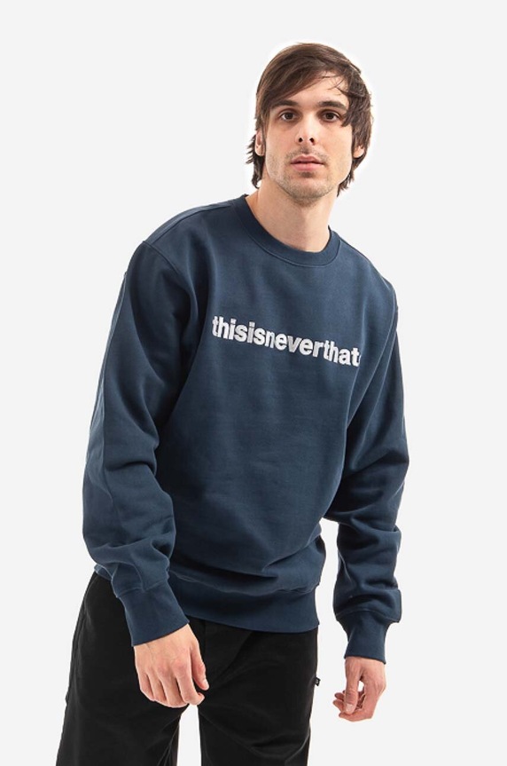 thisisneverthat cotton sweatshirt T-Logo Crewneck applique navy TN210TSWCW01