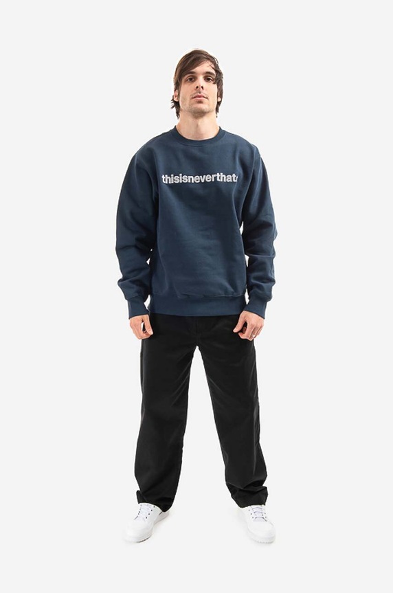 thisisneverthat cotton sweatshirt T-Logo Crewneck TN210TSWCW01 navy AA00