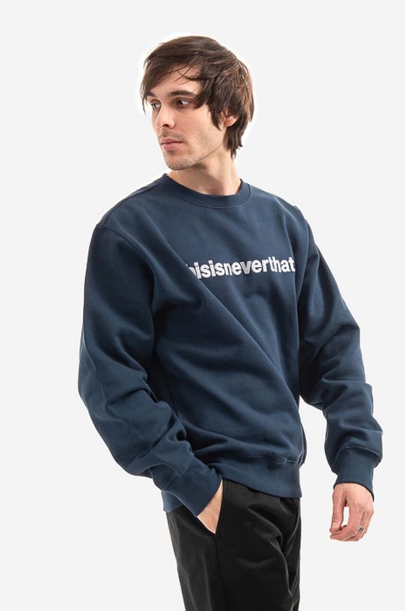 thisisneverthat cotton sweatshirt T-Logo Crewneck TN210TSWCW01 navy
