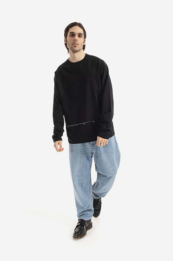 Pamučna dukserica Tom Wood Wood Rivoli Long Sleeve 22292.975 crna AA00