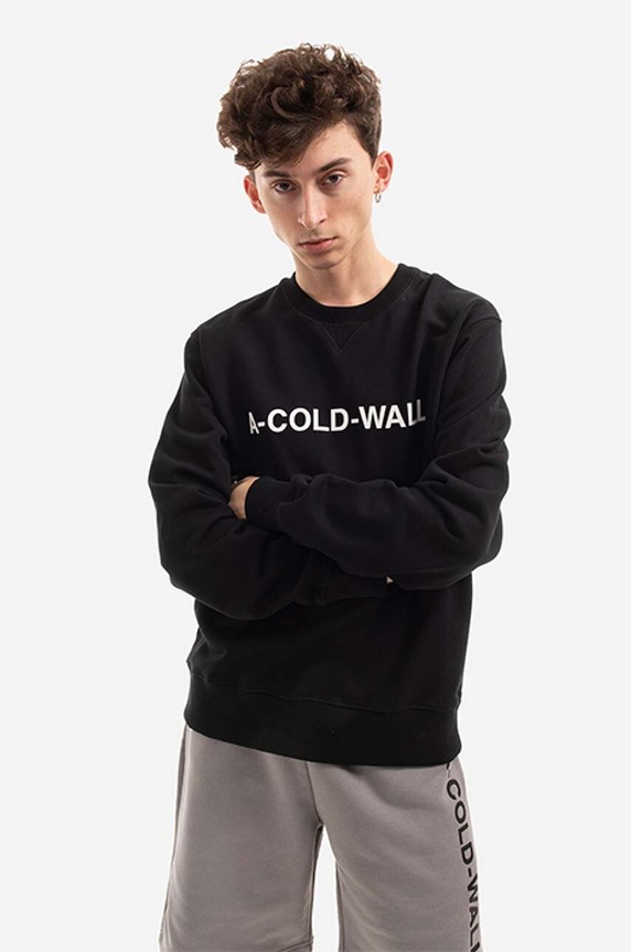 A-COLD-WALL* cotton sweatshirt Essential Logo Crewneck cotton black ACWMW056.