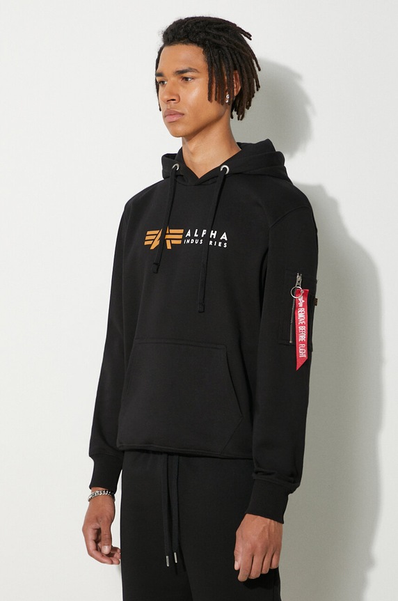 Alpha Industries sweatshirt Alpha Label Hoody black 118331.03