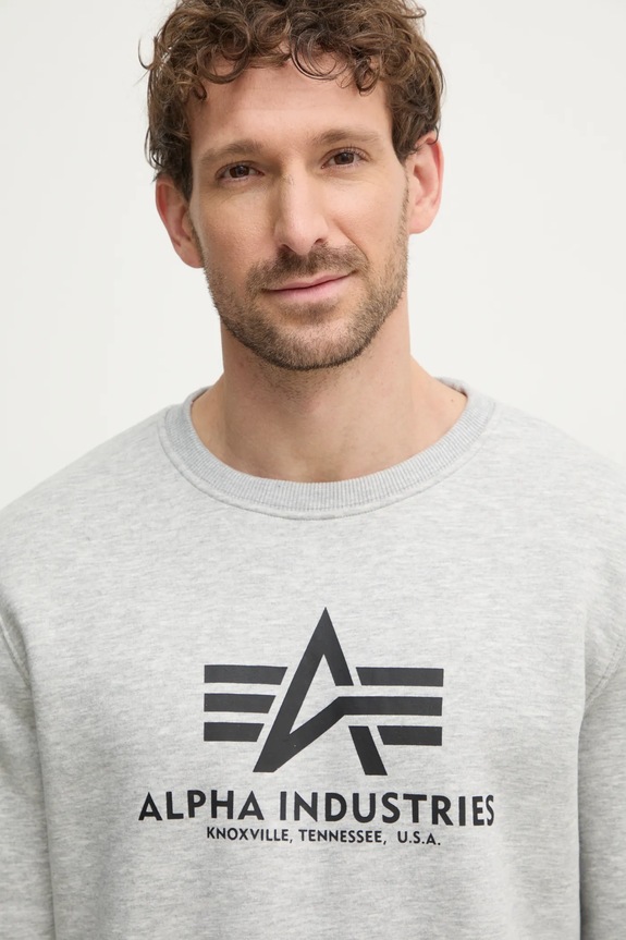 Alpha Industries bluză bluză Basic Sweater gri 178302.17