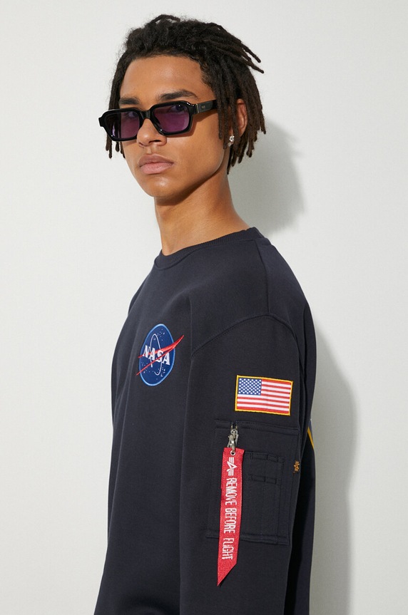 Суичър Alpha Industries Space Shuttle Sweater 178307.07 тъмносин