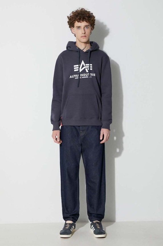 Суичър Alpha Industries Basic Hoody 178312.02 тъмносин AA00