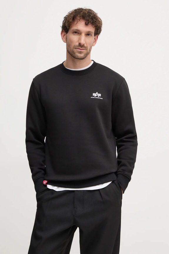 Mikina Alpha Industries 188307 03 bez kapuce černá 188307