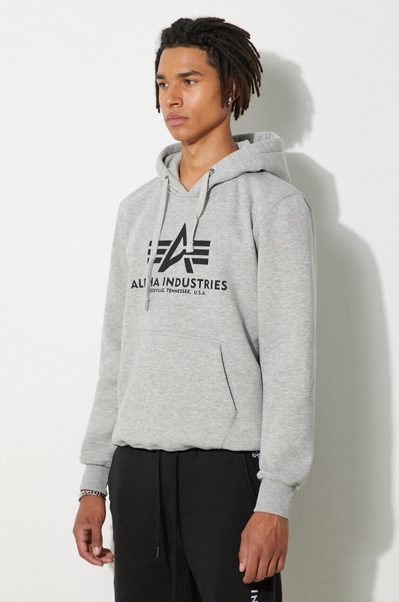 Alpha Industries sweatshirt Basic Hoody gray 178312.17