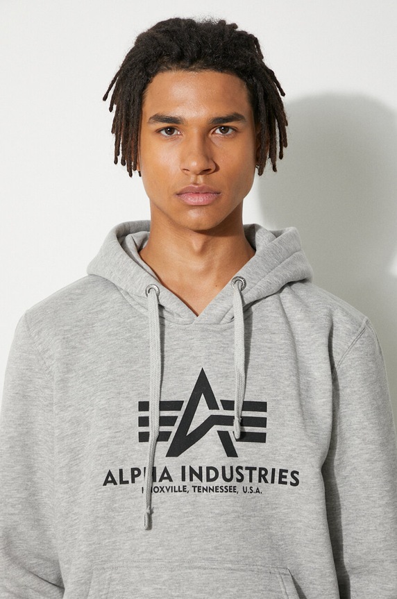 Alpha Industries sweatshirt Basic Hoody 178312.17 gray