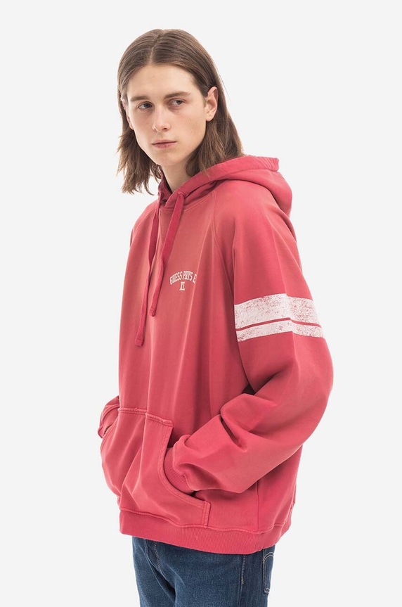 Bavlnená mikina Guess Washed Hoodie ružová M2BQ00.KBB40