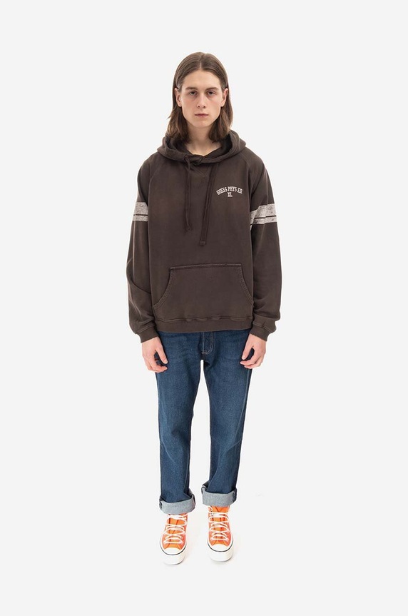 Guess U.S.A. bluza bawełniana nadruk brązowy M2BQ00.KBB40