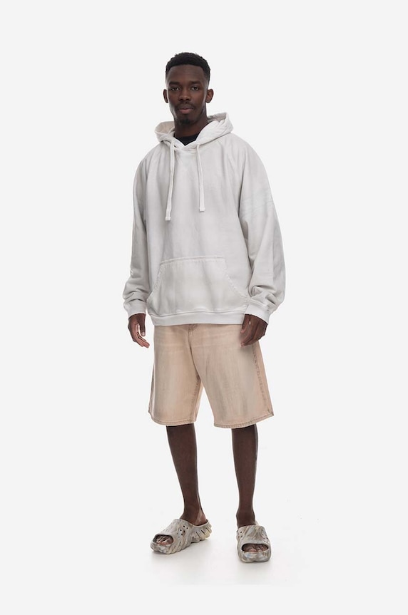 Bavlnená mikina Guess Washed Hoodie potlač sivá M2BQ00.KBB40