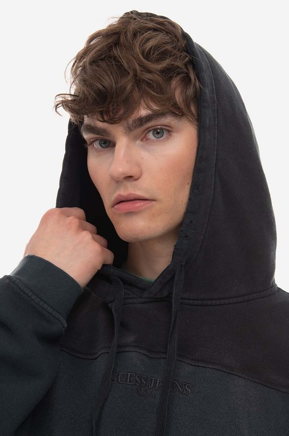 Pamučna dukserica Guess Two Tone Hoodie M2BQ02.KBB40 crna AA00