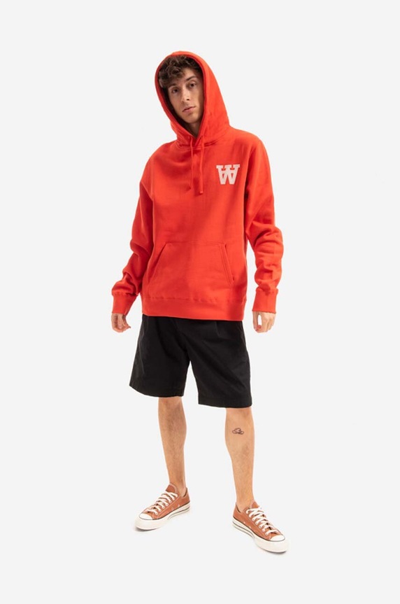 Wood Wood bluza bawełniana Ian AA Hoodie 10295600.2424 czerwony AA00