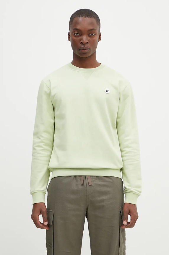Wood Wood cotton sweatshirt Tye Double A plain green 10915601.2424