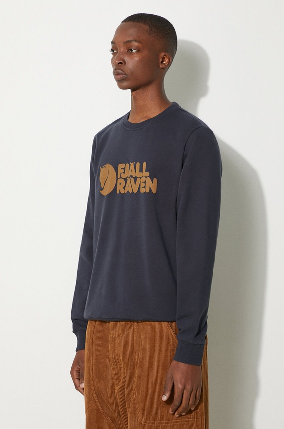 Fjallraven Fjällräven Logo mikina bavlněná pánská námořnická modř F84142