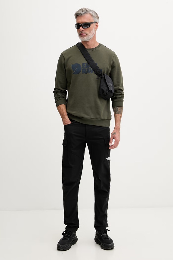 Fjallraven μπλούζα ανδρική βαμβακερή Fjällräven Logo F84142 πράσινο SS26