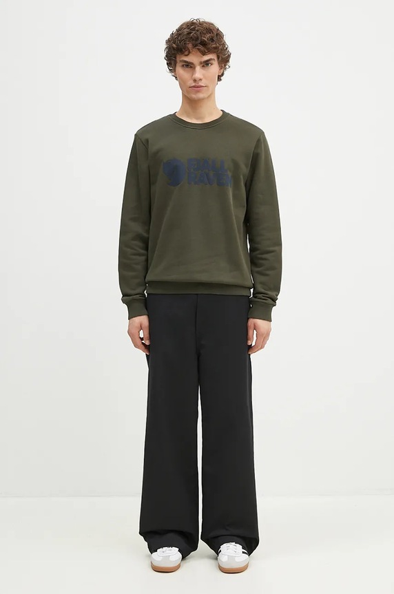 Fjallraven Fjällräven Logo sweatshirt Men's cotton F84142 green