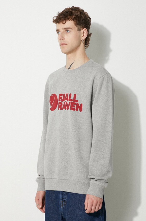 Îmbrăcăminte Fjallraven Fjällräven Logo hanorac bărbătesc din bumbac F84142 gri