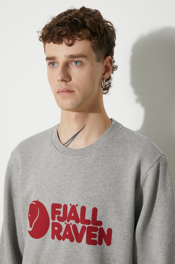 Fjallraven Fjällräven Logo hanorac bărbătesc din bumbac gri F84142