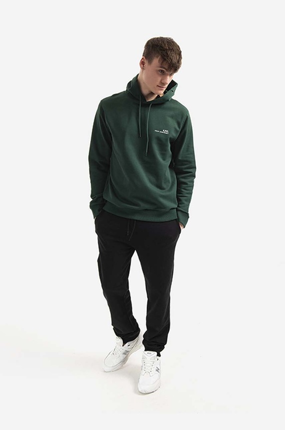 A.P.C. cotton sweatshirt Hoodie Item COEAS.H27672 green AA00