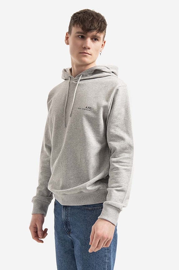 A.P.C. hanorac de bumbac Hoodie Item uni gri COEAS.H27672