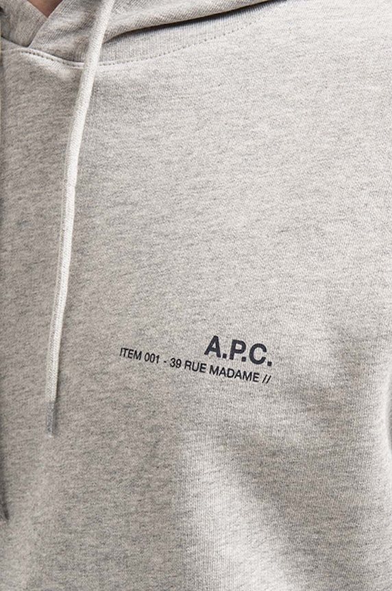 A.P.C. hanorac de bumbac Hoodie Item gri COEAS.H27672