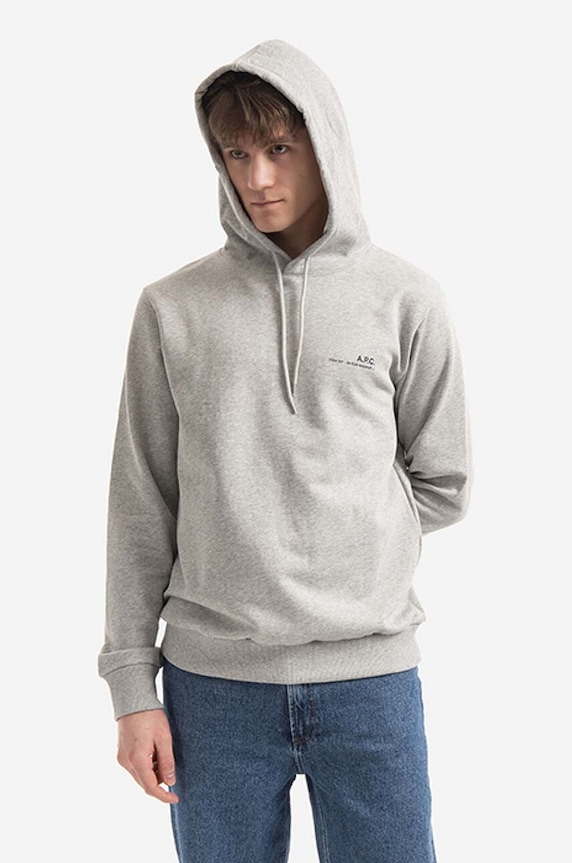 A.P.C. hanorac de bumbac Hoodie Item COEAS.H27672 gri