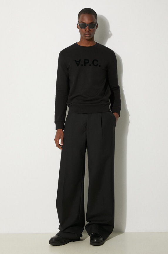 Памучен суичър A.P.C. Sweat Vpc COECQ-H27378 BLACK COECQ.H27378 черен AA00