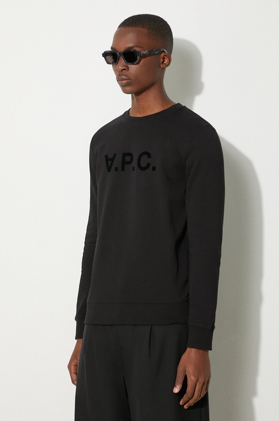 Памучен суичър A.P.C. Sweat Vpc COECQ-H27378 BLACK черен COECQ.H27378
