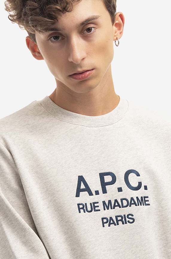 A.P.C. bluza bawełniana Rufus szary COEZD.H27500