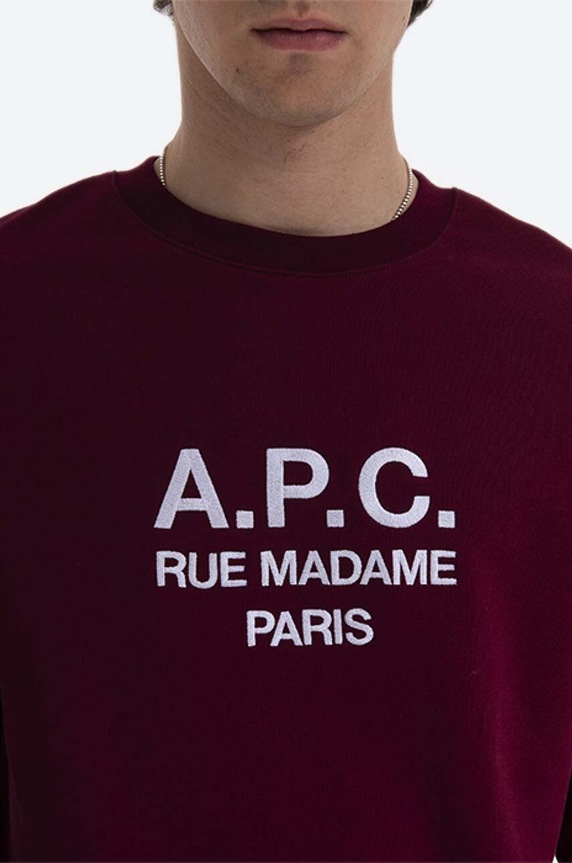 A.P.C. cotton sweatshirt Sweat Rufus maroon COEBH.H27500