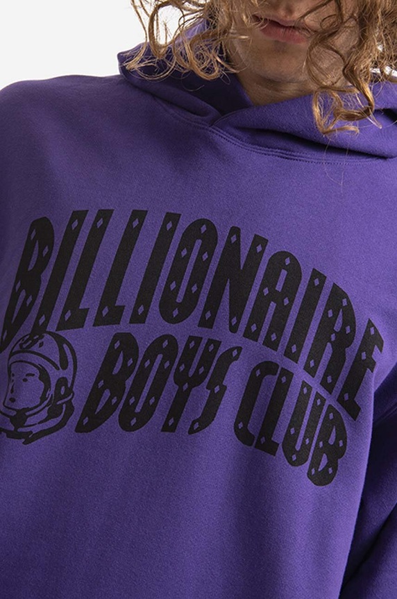 Billionaire Boys Club cotton sweatshirt Arch Logo Hood B22114 GRAPE violet B22114