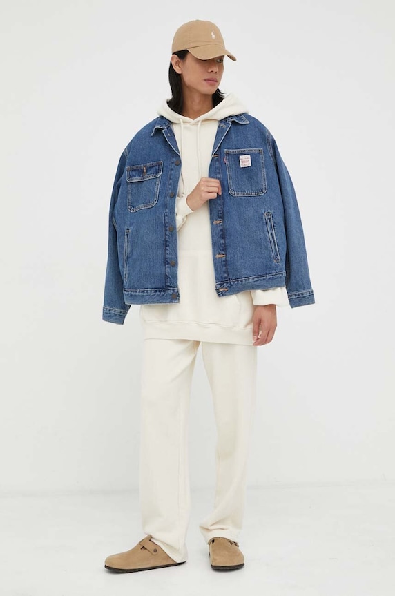 American Vintage bluza bawełniana MXY03A beżowy AA00