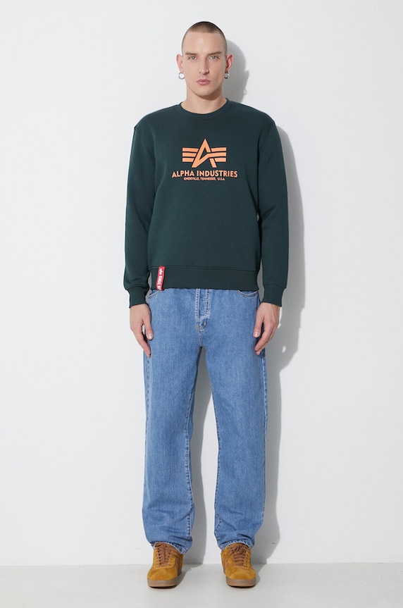 Alpha Industries bluză Basic Sweater 178302.353 verde AW23