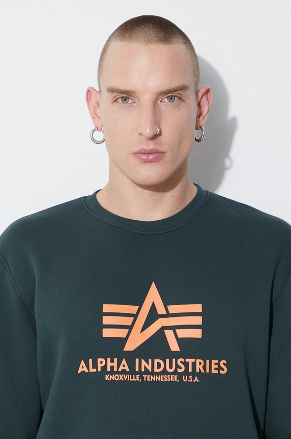 Alpha Industries bluză Basic Sweater 178302.353 verde