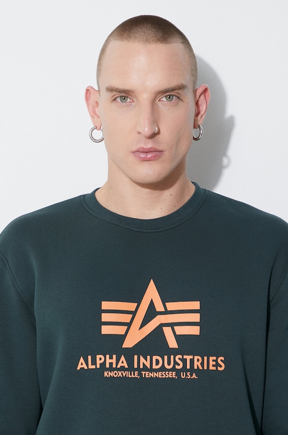 Alpha Industries bluză Basic Sweater 178302.353 verde