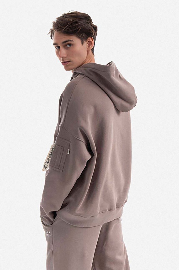 Clothing Alpha Industries cotton sweatshirt Organics OS Hoody 118349.628 brown