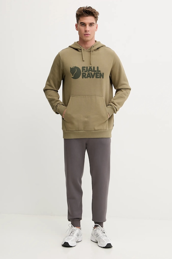 Bavlněná mikina Fjallraven Logo Hoodie F84144 622 F84144.622 zelená SS26