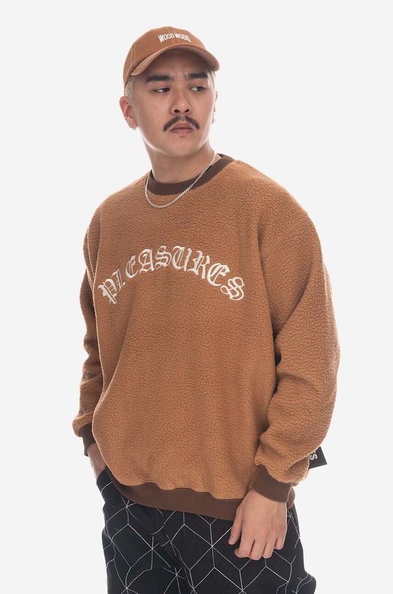 PLEASURES sweatshirt Mars Sherpa Crewneck P23SP019