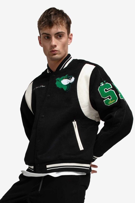 Puma wool blend bomber jacket The Mascot T7 other black 535796.01