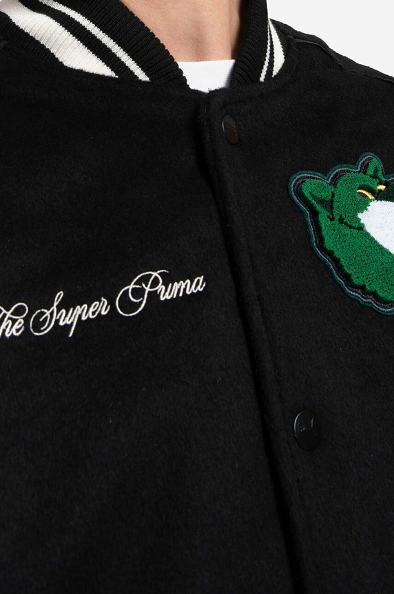 Puma wool blend bomber jacket The Mascot T7 535796.01 black