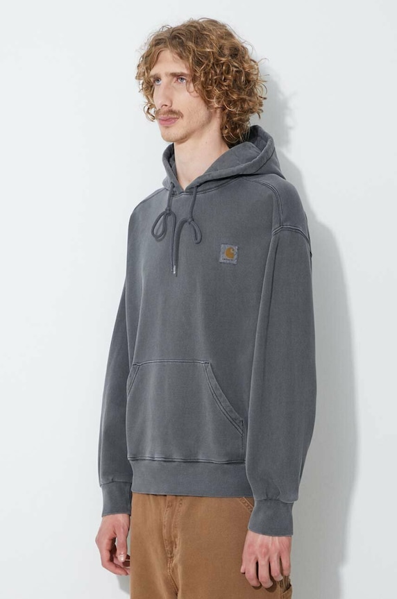Памучен суичър Carhartt WIP Hooded Nelson Sweat I029963 BOTANIC сив I029963