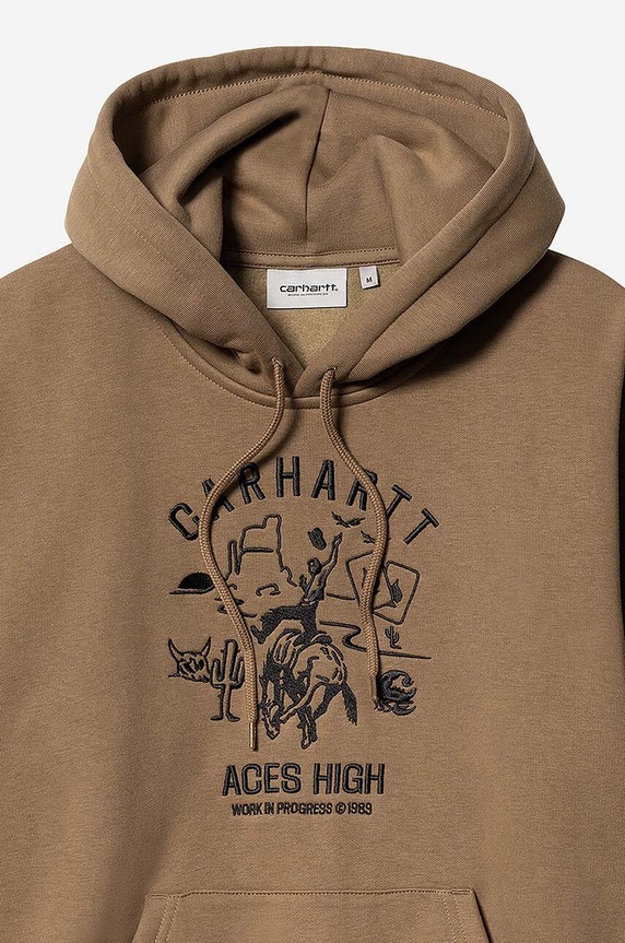 Carhartt WIP cotton sweatshirt Hooded Souvenir Valley Sweat I031819 brown AA00