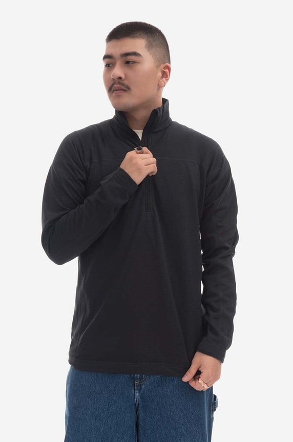 Fjallraven bluza Abisko Lite Fleece Half Zip bez kaptura czarny F87113.550