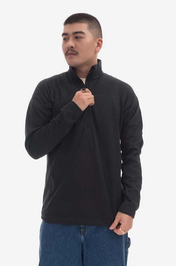 Fjallraven bluza Abisko Lite Fleece Half Zip bez kaptura czarny F87113.550