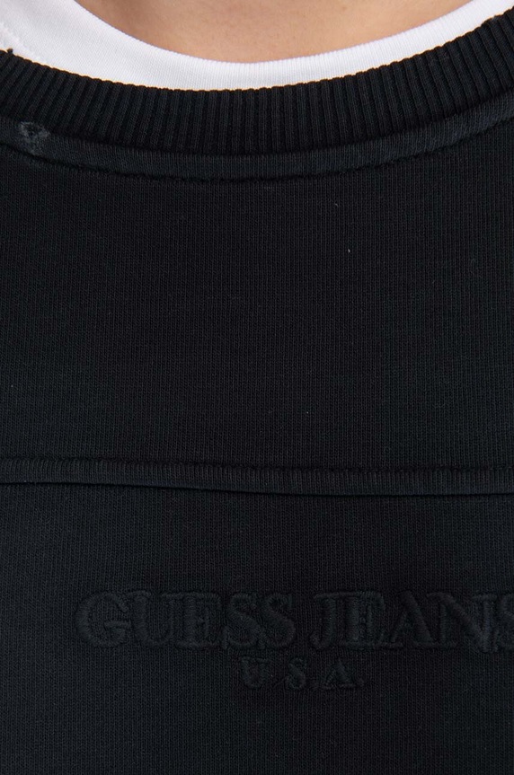 Βαμβακερή μπλούζα Guess Guess Classic Logo Crewneck M2BQ01KBB40 M2BQ01.KBB40 μαύρο AA00