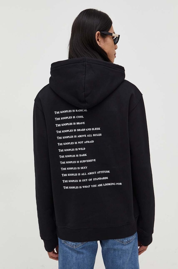 Îmbrăcăminte The Kooples hanorac de bumbac HSWE26013K negru