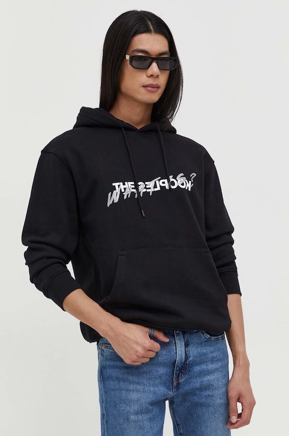The Kooples hanorac de bumbac negru HSWE26013K