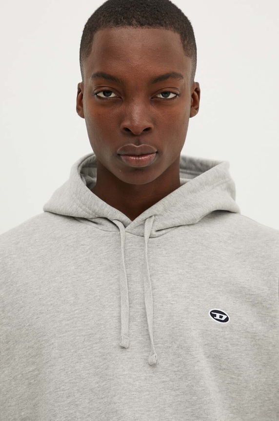 Diesel felpa in cotone S-ROB-HOOD-DOVAL-PJ con grigio A03786.0BKAF